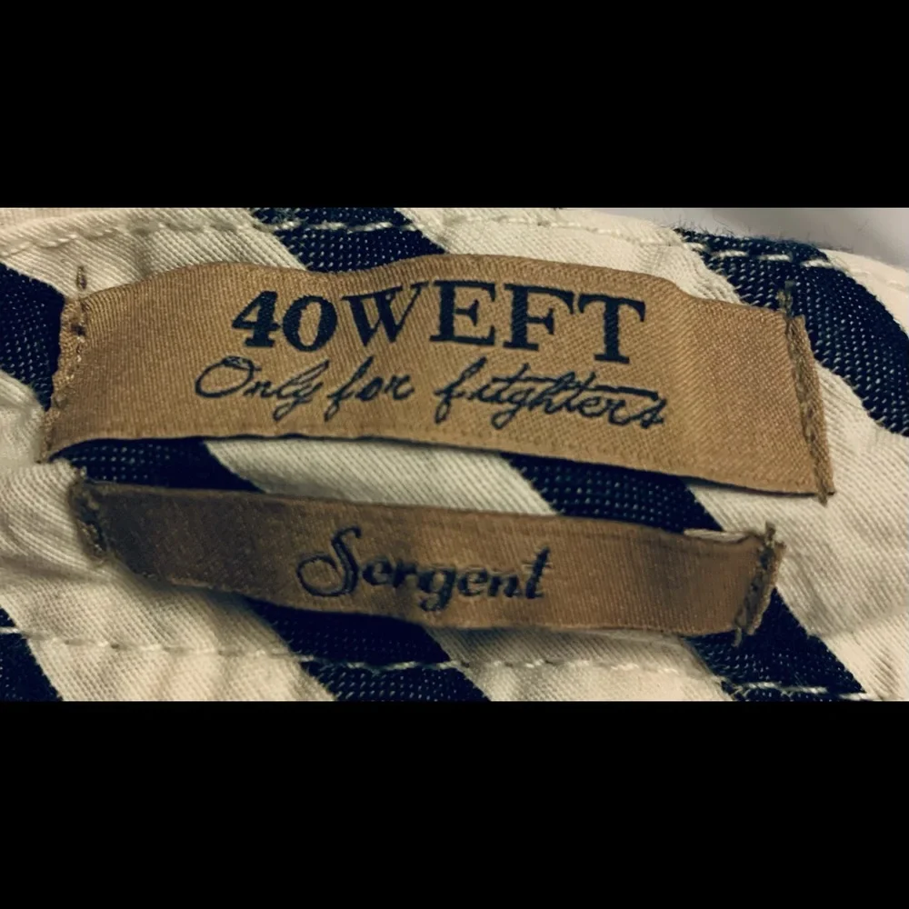 40 Weft Bermuda Shorts Blue/White Stripes - waist 38 - Picture 5 of 7